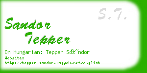 sandor tepper business card